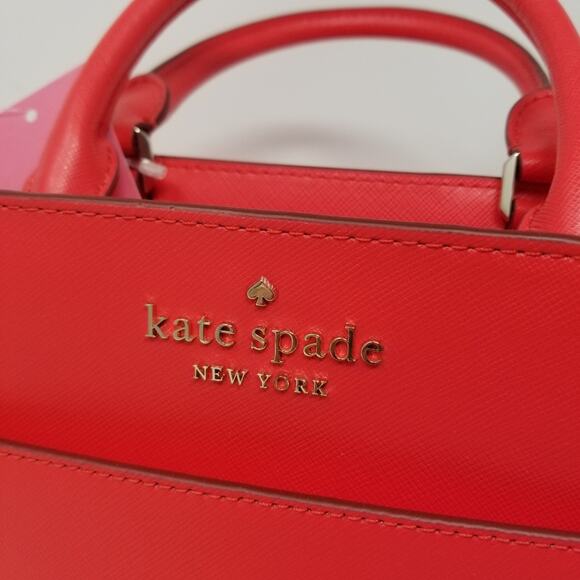 Kate Spade NEW Red Medium Satchel Handbag Zipper Closer Comfortable Women's Bag - Picture 3 of 14
